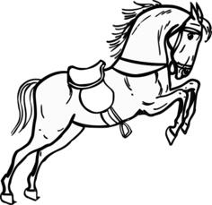 Jumping horse outline