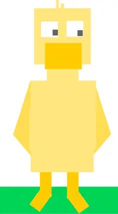 Square animal cartoon duck