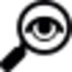 Eye on magnifying glass