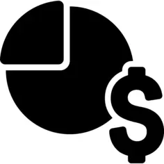 Pie chart with dollar