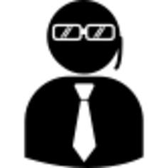 Security agent with earpiece wearing suit and tie