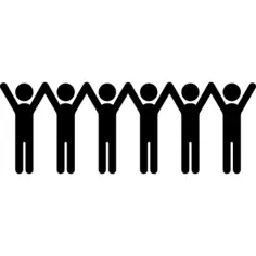 Holding Hands in a row