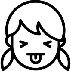 显示舌头的女孩