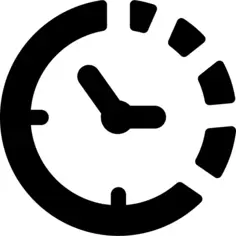 Clock symbol of circular shape