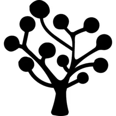 Tree silhouette of circular leaves