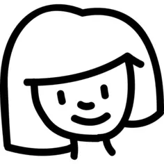 Woman young head hand drawn outline