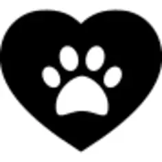 Dog pawprint on a heart