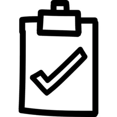 Completed tasks hand drawn clipboard sign with verification mark