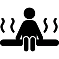 Person silhouette in sauna