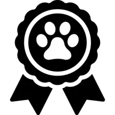 Prize badge with paw print