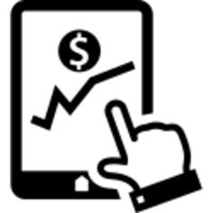 Financial graphic of stocks on tablet screen