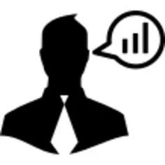 Businessman talking about data analysis