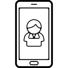 Male contact image on mobile phone screen