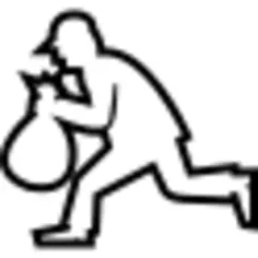 Robber running silhouette with a bag