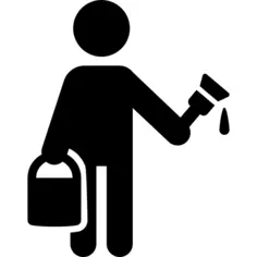Painter with Paint Bucket