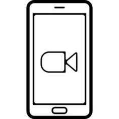 Mobile phone with video camera symbol on screen