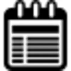 Calendar interface symbol with printed text lines