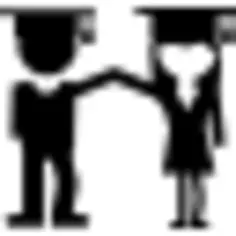 Man and woman graduates couple