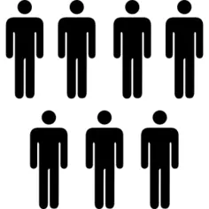 7 persons male silhouettes