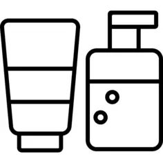 Lotion tube and soap bottle outlines