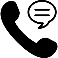 Telephone silhouette with speech balloon