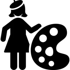 Painter with palette