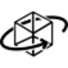 3d printed cube with circular arrow around