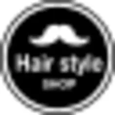 Hair style shop badge with a mustache shape