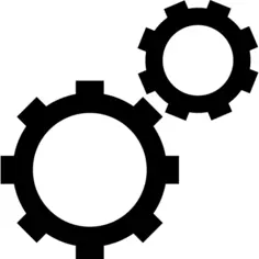 Two cogwheels settings interface symbol