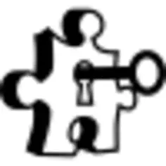 Puzzle piece with a keyhole and the key