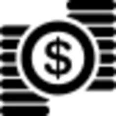 Stack of coins and dollar