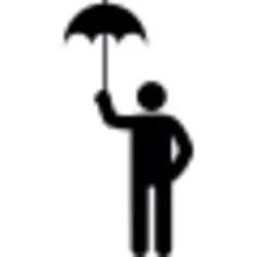 Man with umbrella