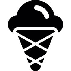 Three Balls Ice Cream Cone