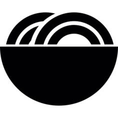 Noodle soup on a bowl