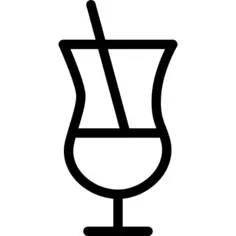 Half filled cocktail glass