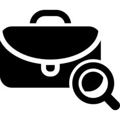 Job search symbol with suitcase