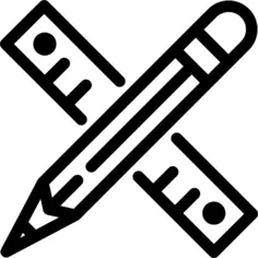 Pencil and Ruler Crossed