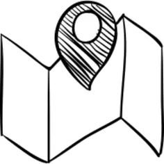 Map sketch with a placeholder