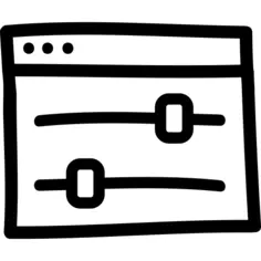 Settings console hand drawn symbol