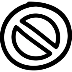 Prohibition hand drawn symbol outline
