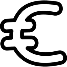 Euro hand drawn currency symbol
