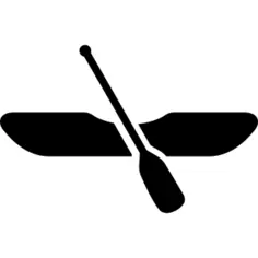 Canoe boat with rowing