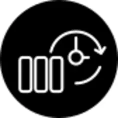 Backup thin outline symbol in a circle