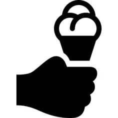 Hand holding up an ice cream