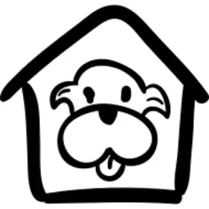 Pet house with a dog