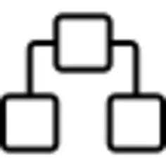 Network outline symbol in a circle