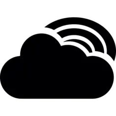 Rainbow behind a cloud