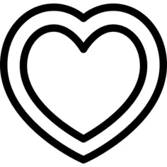 White heart inside black heart