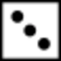 骰子立方体从顶视图在脸上有三个点