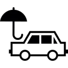 Car with an umbrella
